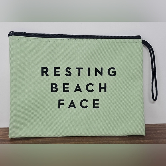 Milly Handbags - NEW Milly Mint Green Resting Beach Face Bag 8” X 10” Cosmetic Travel Storage Bag